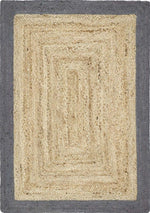 Bordered Grey Jute Rug - Bargainia.com - 