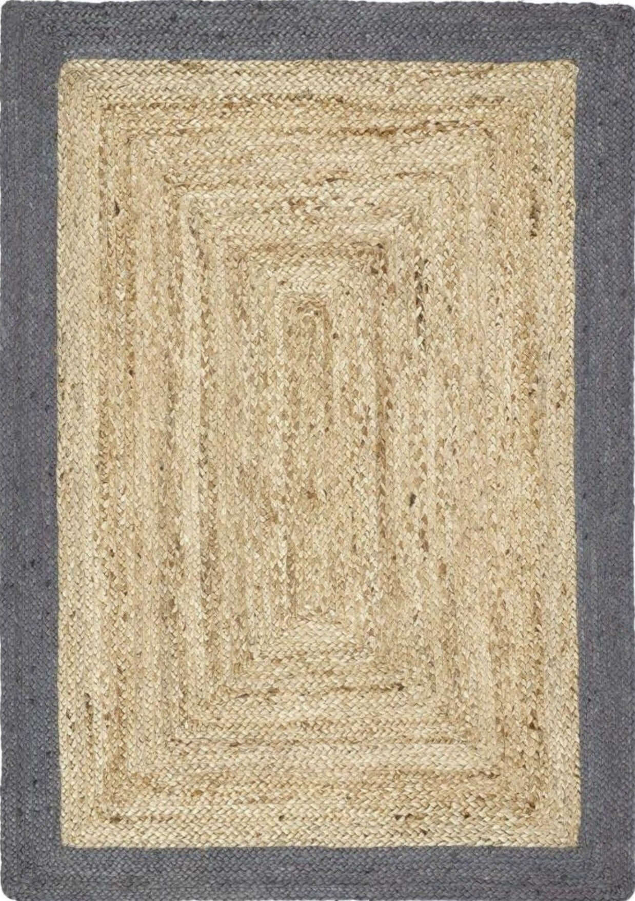 Bordered Grey Jute Rug - Bargainia.com - 