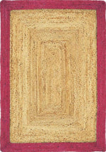 Bordered Raspberry Jute Rug - Bargainia.com - 