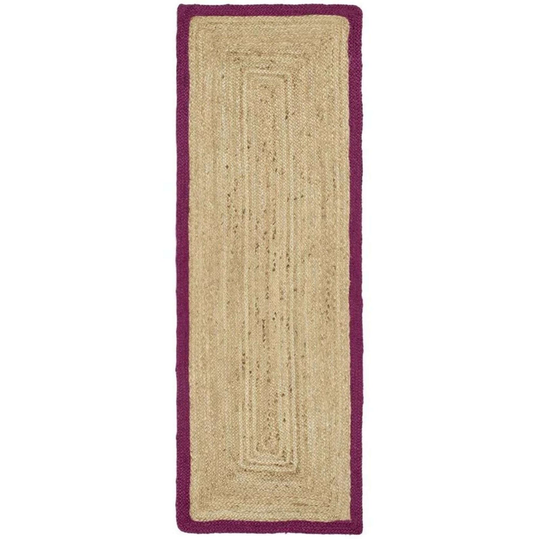 Bordered Raspberry Jute Rug - Bargainia.com - 
