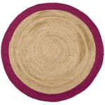 Bordered Raspberry Jute Rug - Bargainia.com - 