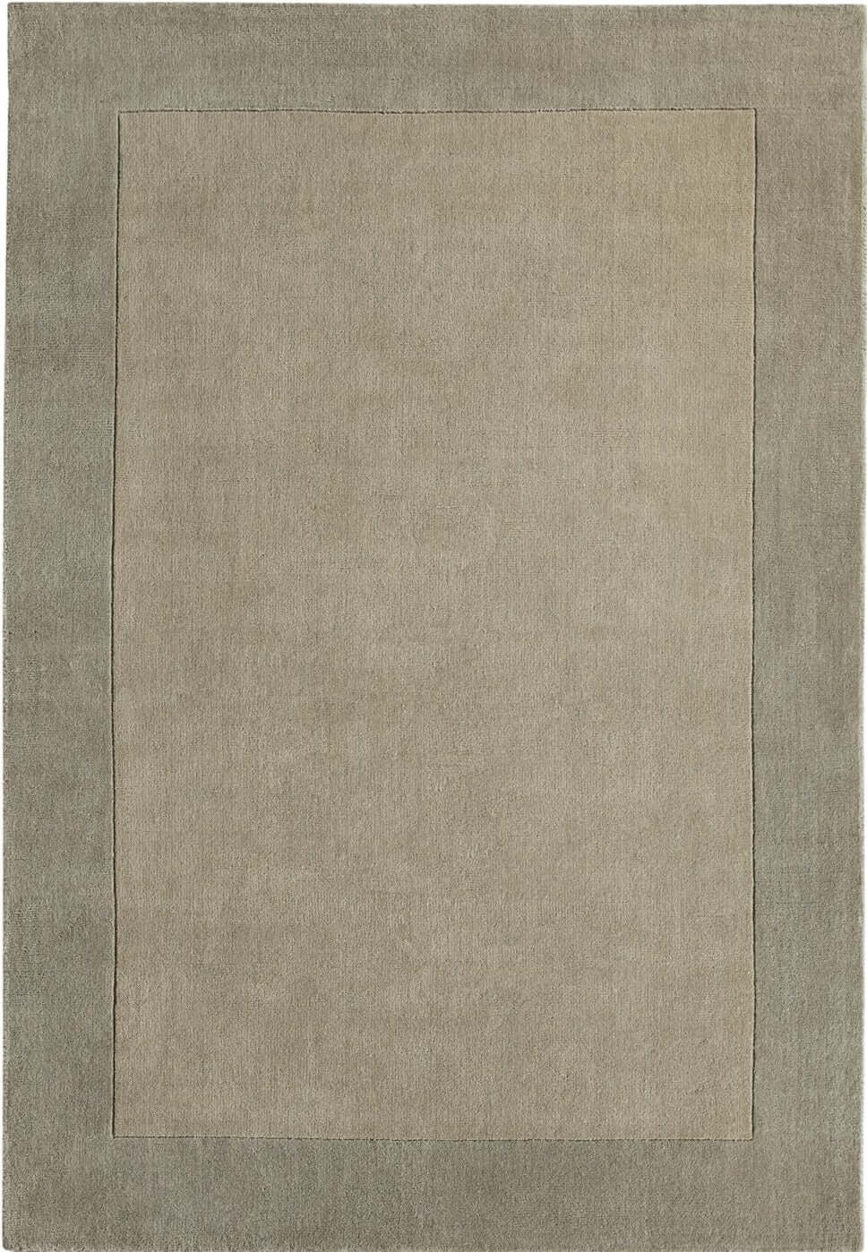 Bordered Taupe Wool Rug - Bargainia.com - 