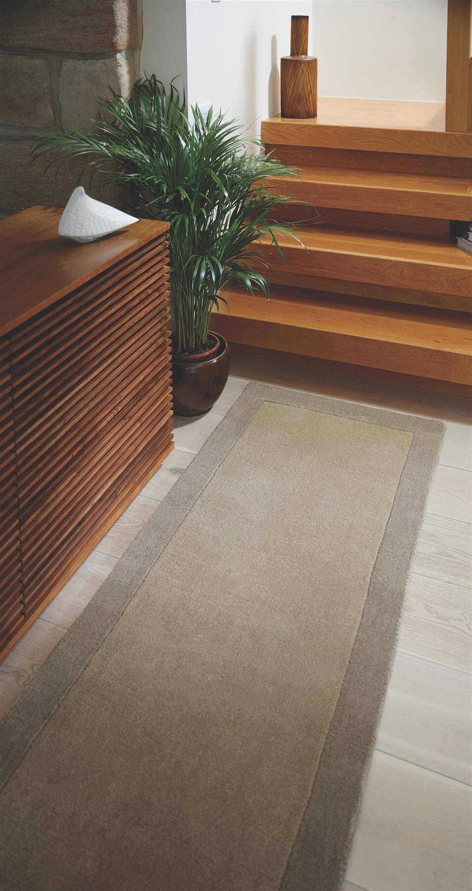 Bordered Taupe Wool Rug - Bargainia.com - 5026134548572 - BORDER_TAUPEX_067X200