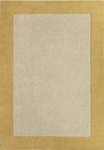 Bordered Yellow Wool Rug - Bargainia.com - 