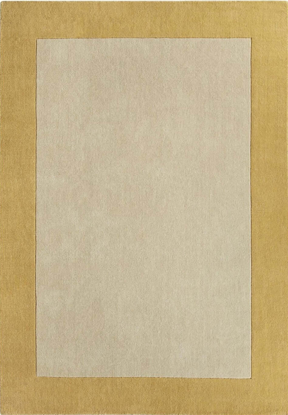 Bordered Yellow Wool Rug - Bargainia.com - 5026134548589 - BORDER_OCHREX_080X150