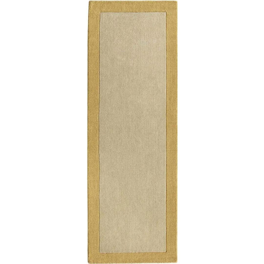 Bordered Yellow Wool Rug - Bargainia.com - 5026134548619 - BORDER_OCHREX_067X200