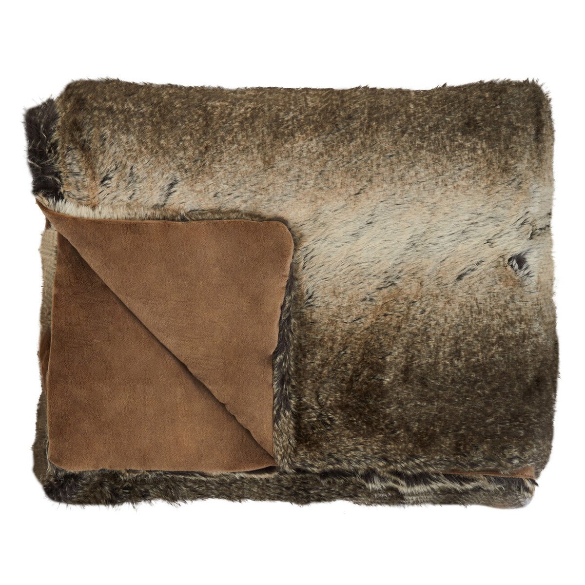 Bosie Lamina Mocha Ombre Fur Throw - Bargainia.com - 5018705968841