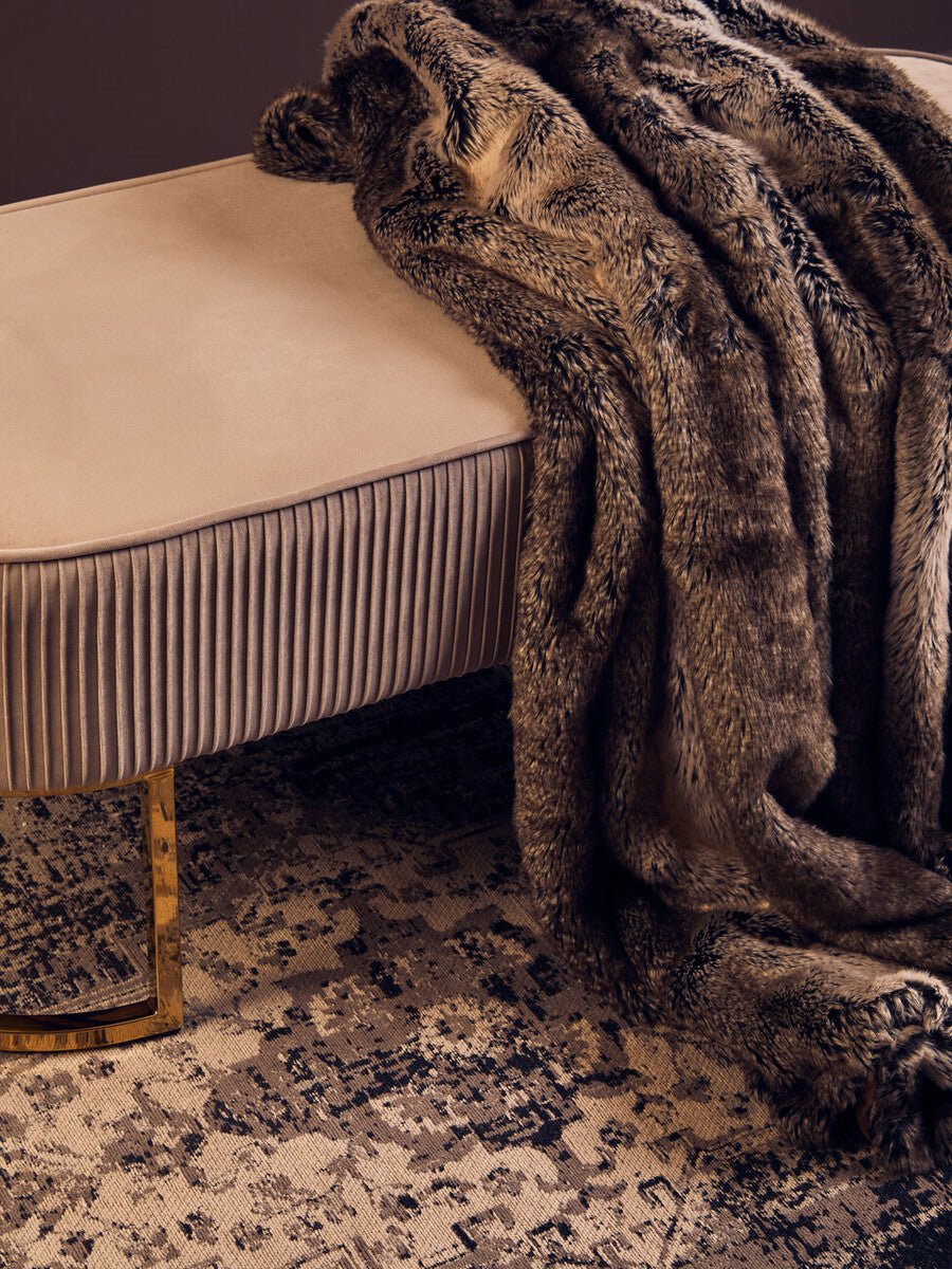 Bosie Lamina Mocha Ombre Fur Throw - Bargainia.com - 5018705968841