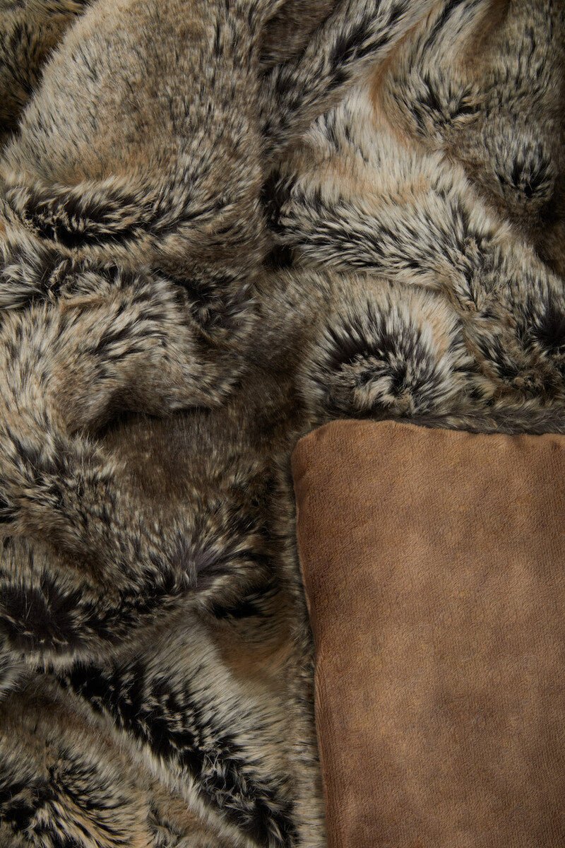 Bosie Lamina Mocha Ombre Fur Throw - Bargainia.com - 5018705968841
