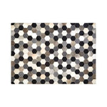 Bosie Safira Large Hair on Leather Hexagon Patchwork Rug - Bargainia.com - 5018705383033