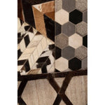 Bosie Safira Large Hair on Leather Hexagon Patchwork Rug - Bargainia.com - 5018705383033