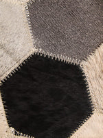 Bosie Safira Large Hair on Leather Hexagon Patchwork Rug - Bargainia.com - 5018705383033