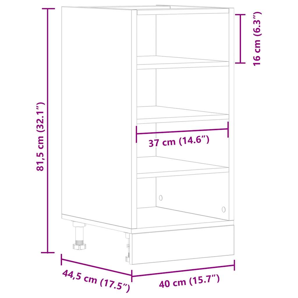 Bottom Cabinet White 40x44.5x81.5 cm Engineered Wood - Bargainia.com - 8721158425485 - 854202