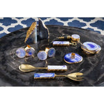 Bowerbird Agata Blue And Gold Candle Holder - Bargainia.com - 5018705443904