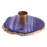 Bowerbird Agata Blue And Gold Candle Holder - Bargainia.com - 5018705443904