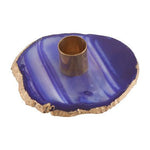 Bowerbird Agata Blue And Gold Candle Holder - Bargainia.com - 5018705443904