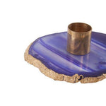 Bowerbird Agata Blue And Gold Candle Holder - Bargainia.com - 5018705443904