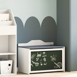 Box with Storage Grey and white 73 x 33 x 55 cm Engineered wood - Bargainia.com - 