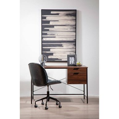 Bradbury Dark Walnut Veneer Desk With Drawers - Bargainia.com - 5018705490632