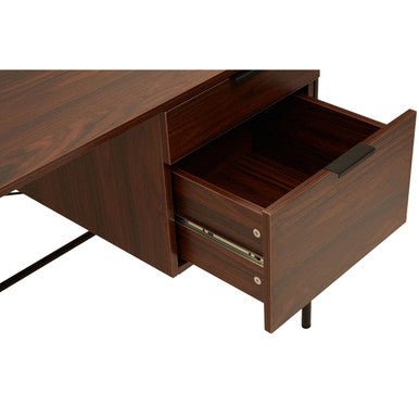 Bradbury Dark Walnut Veneer Desk With Drawers - Bargainia.com - 5018705490632