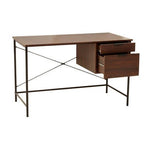 Bradbury Dark Walnut Veneer Desk With Drawers - Bargainia.com - 5018705490632