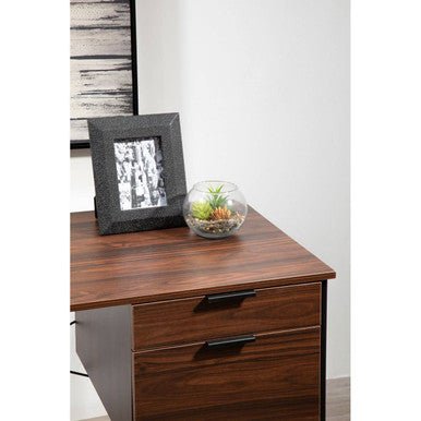 Bradbury Dark Walnut Veneer Desk With Drawers - Bargainia.com - 5018705490632