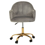 Brent Grey Velvet And Gold Home Office Chair - Bargainia.com - 5018705947549