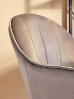 Brent Grey Velvet And Gold Home Office Chair - Bargainia.com - 5018705947549