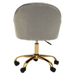 Brent Grey Velvet And Gold Home Office Chair - Bargainia.com - 5018705947549