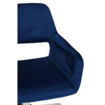 Brent Navy Velvet And Chrome Base Home Office Chair - Bargainia.com - 5018705947617