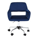 Brent Navy Velvet And Chrome Base Home Office Chair - Bargainia.com - 5018705947617
