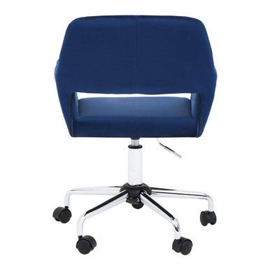 Brent Navy Velvet And Chrome Base Home Office Chair - Bargainia.com - 5018705947617