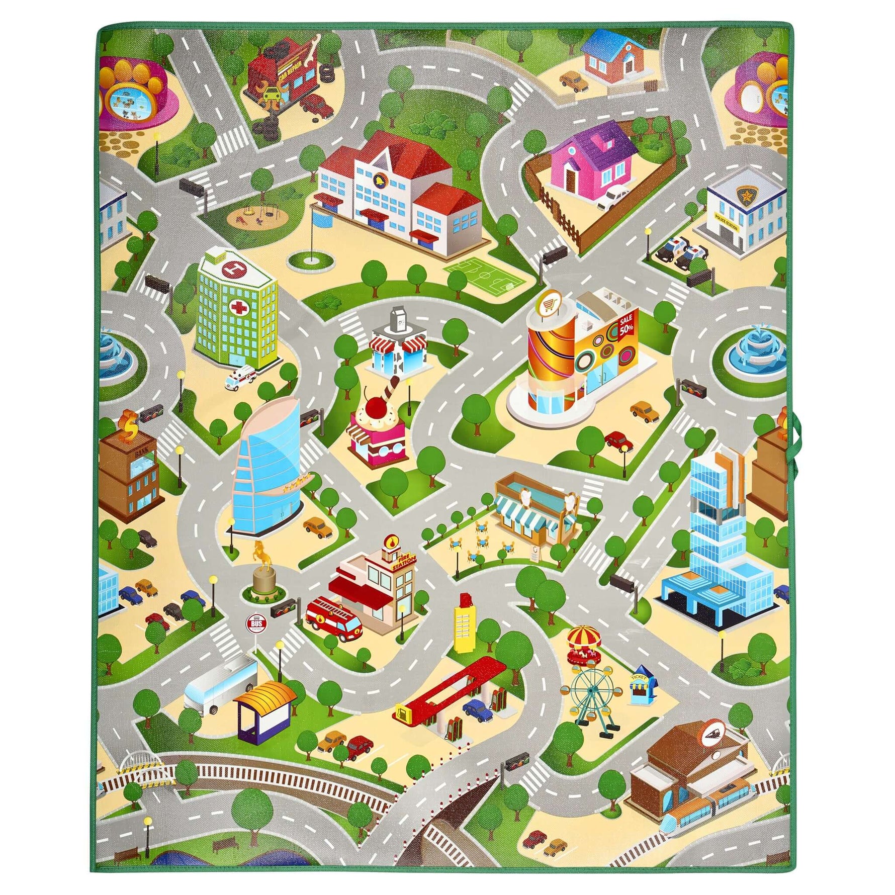 Bright City EVA Wipe Clean Play Mat - 120 x 100cm - Bargainia.com - 