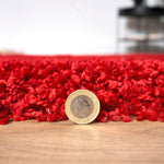 Bright Red Thick Shaggy Rug - California - Bargainia.com - 