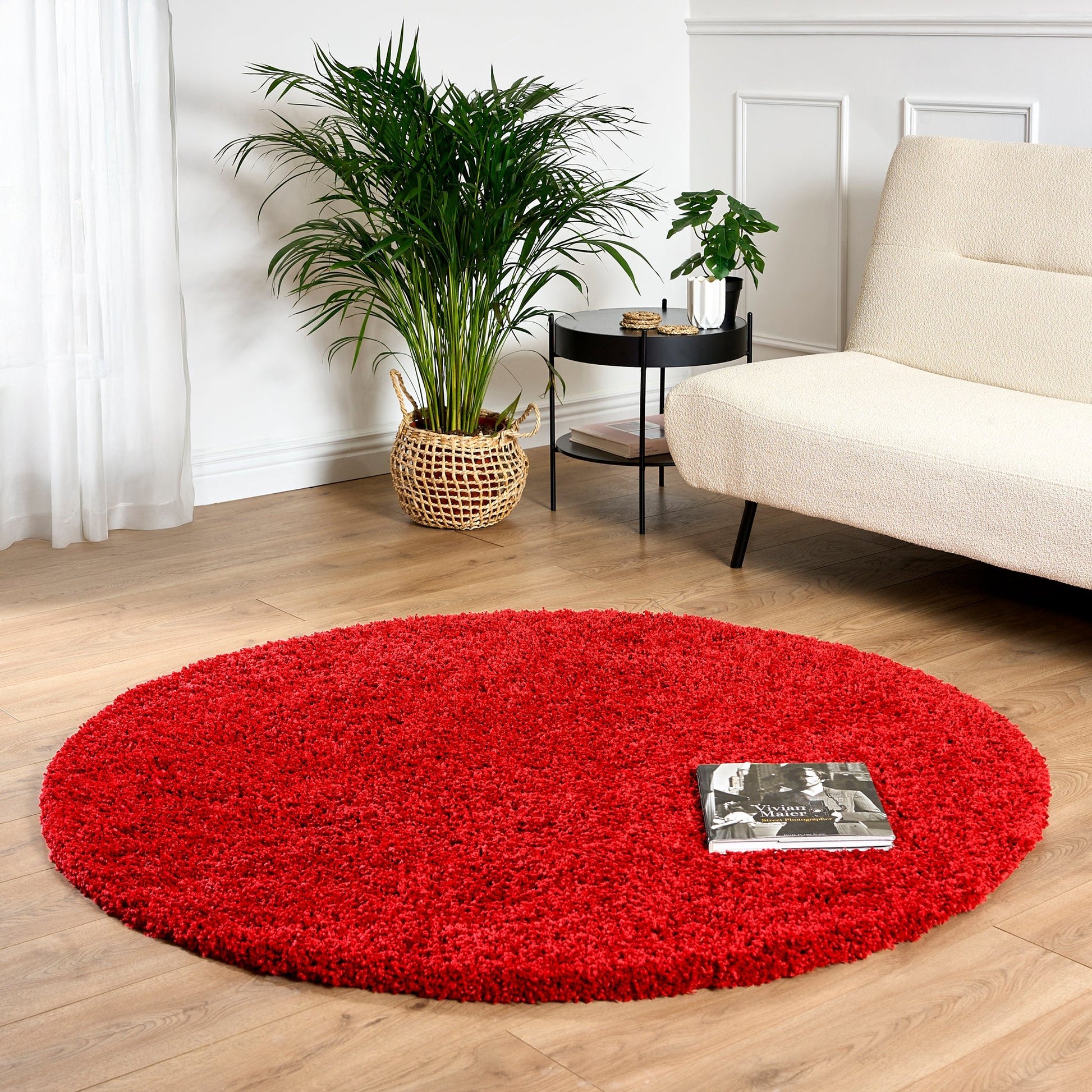 Bright Red Thick Shaggy Rug - California Rugs Rug Masters