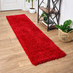 Bright Red Thick Shaggy Rug - California - Bargainia.com - 