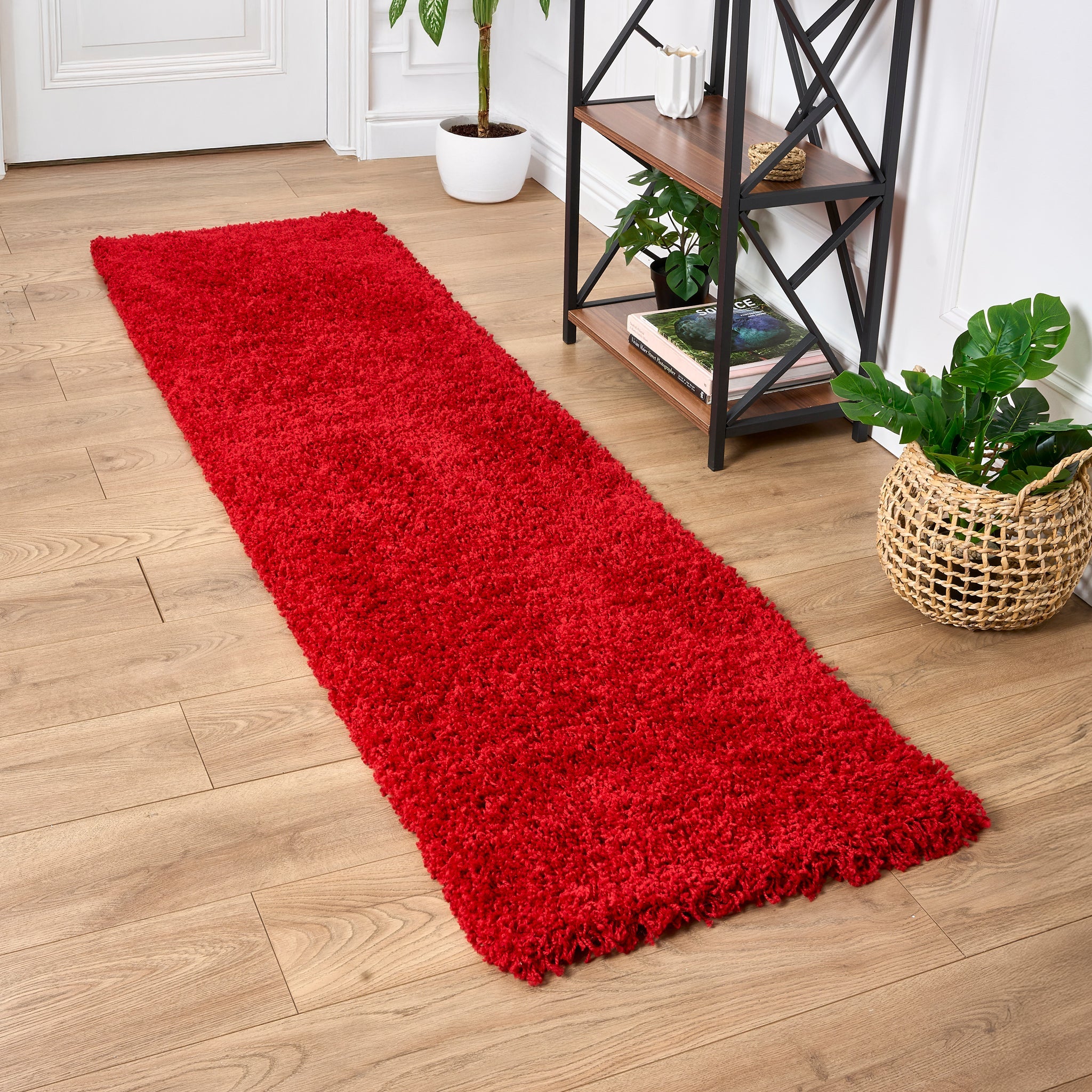 Bright Red Thick Shaggy Rug - California Rugs Rug Masters