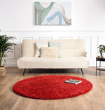 Bright Red Thick Shaggy Rug - California - Bargainia.com - 