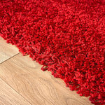 Bright Red Thick Shaggy Rug - California - Bargainia.com - 