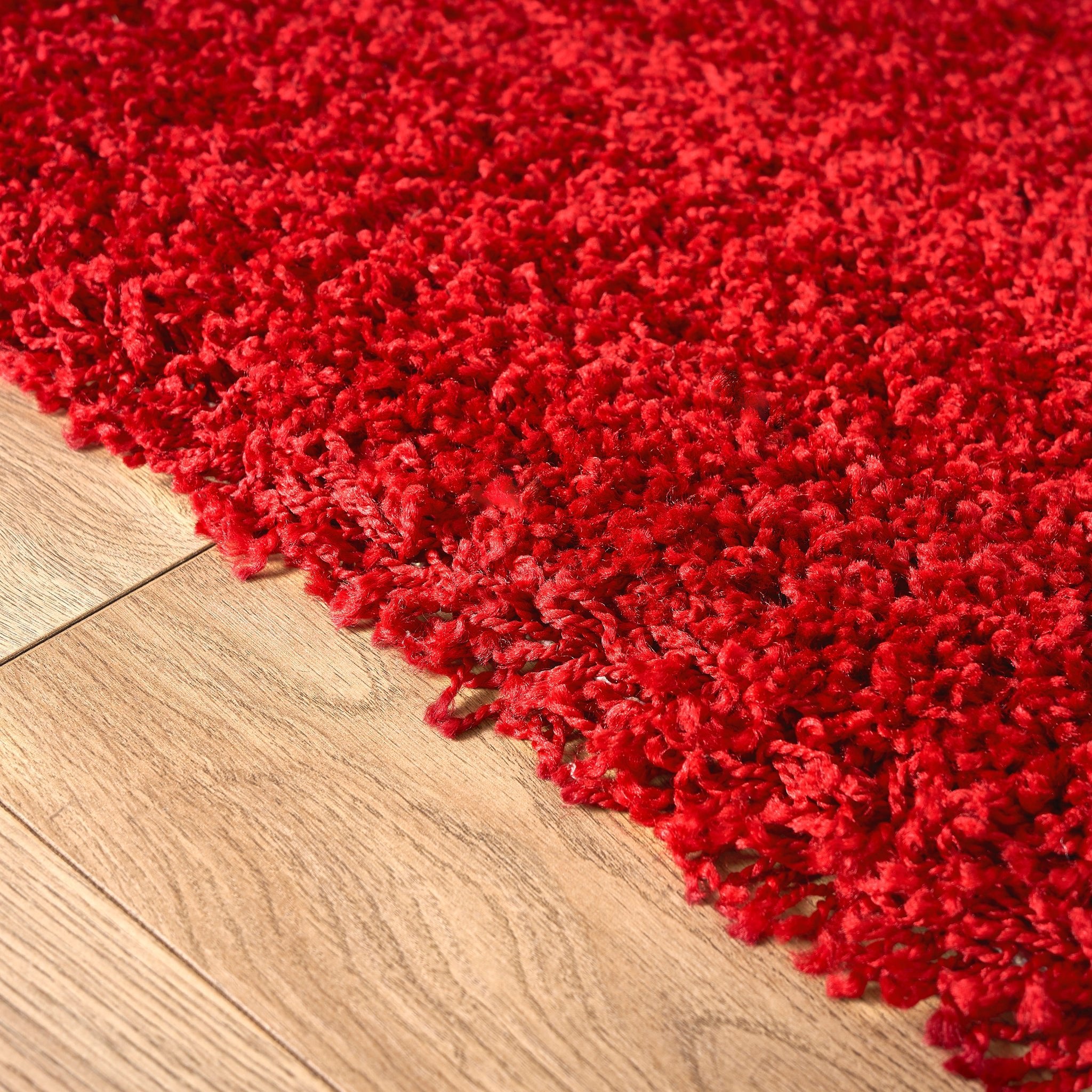 Bright Red Thick Shaggy Rug - California Rugs Rug Masters