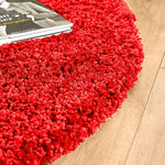 Bright Red Thick Shaggy Rug - California - Bargainia.com - 
