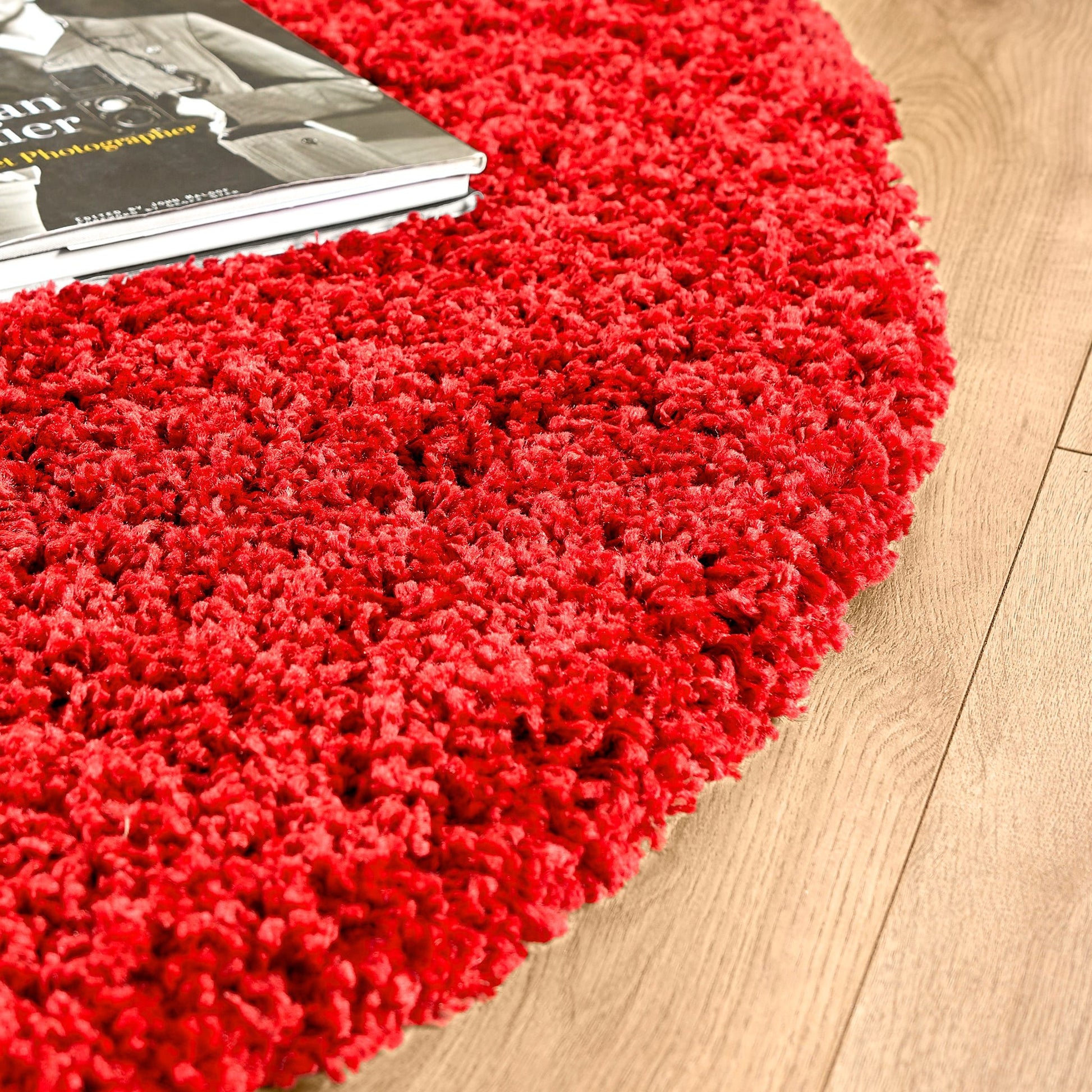 Bright Red Thick Shaggy Rug - California Rugs Rug Masters