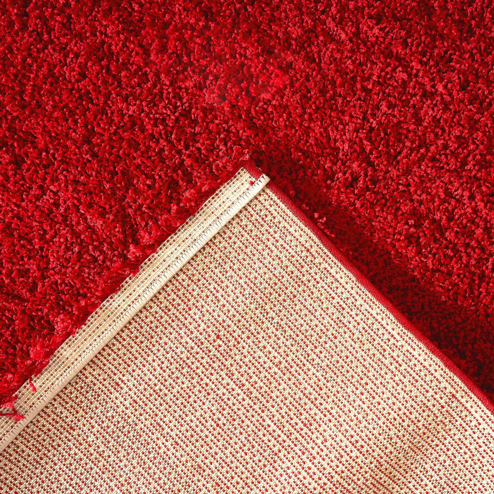 Bright Red Thick Shaggy Rug - California Rugs Rug Masters