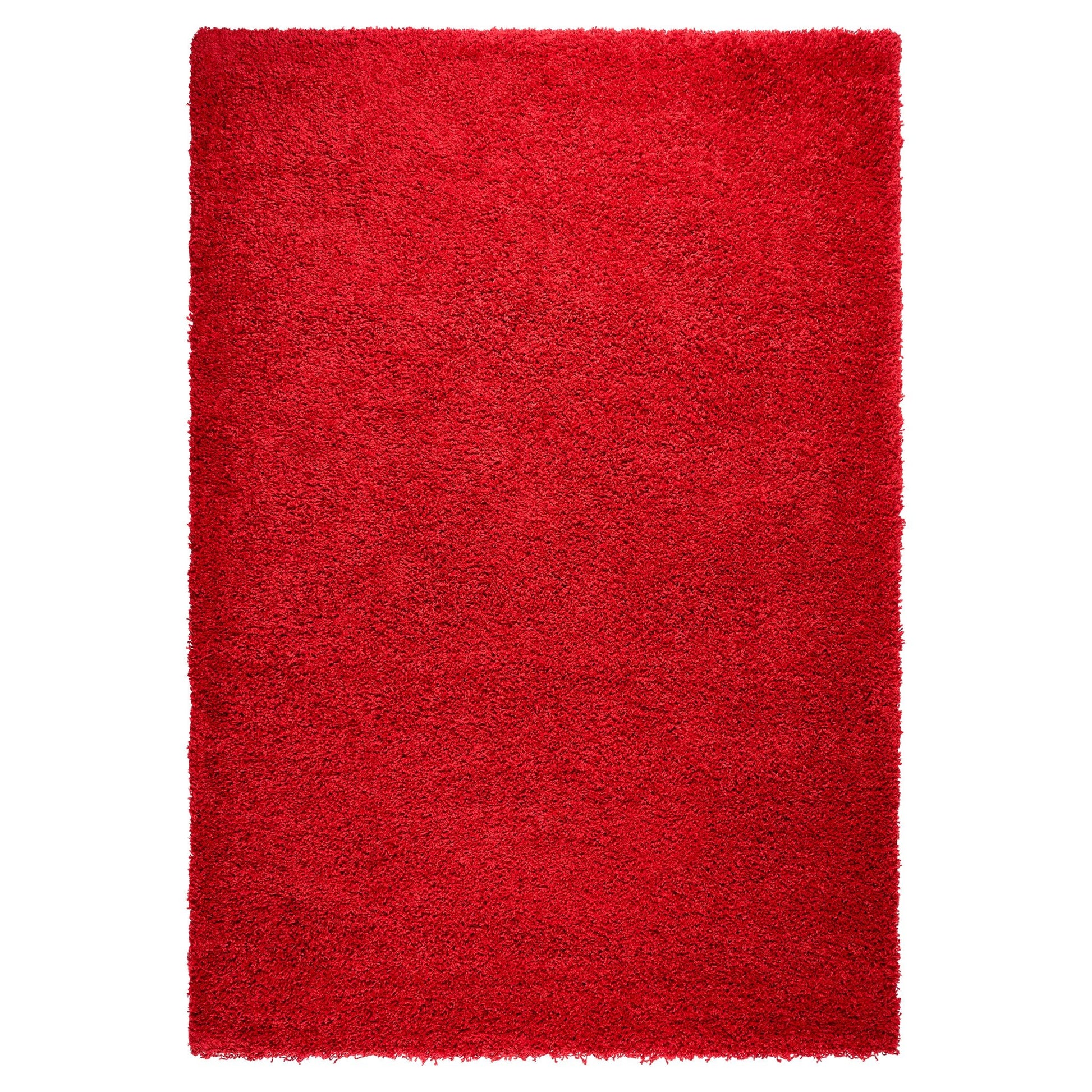 Bright Red Thick Shaggy Rug - California Rugs Rug Masters 60x110cm (2'x3'7")