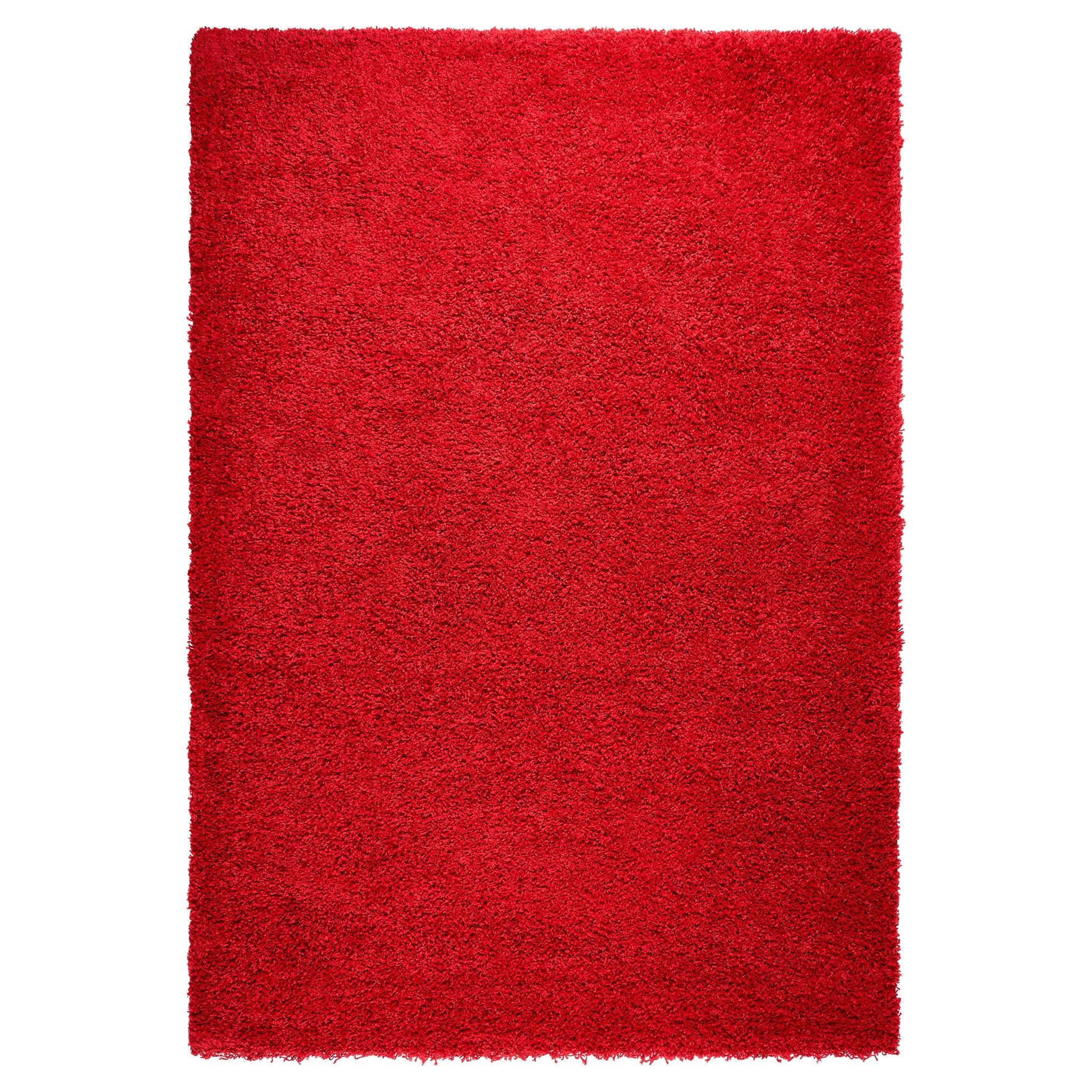 Bright Red Thick Shaggy Rug - California Rugs Rug Masters 60x110cm (2'x3'7")