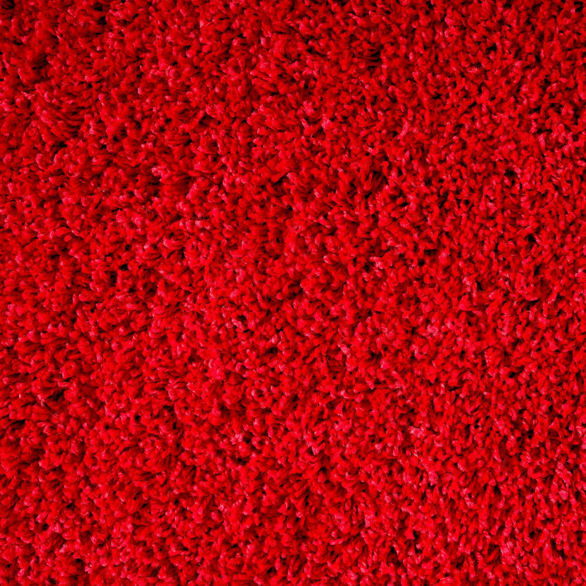 Bright Red Thick Shaggy Rug - California Rugs Rug Masters