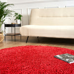 Bright Red Thick Shaggy Rug - California - Bargainia.com - 