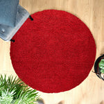 Bright Red Thick Shaggy Rug - California - Bargainia.com - 