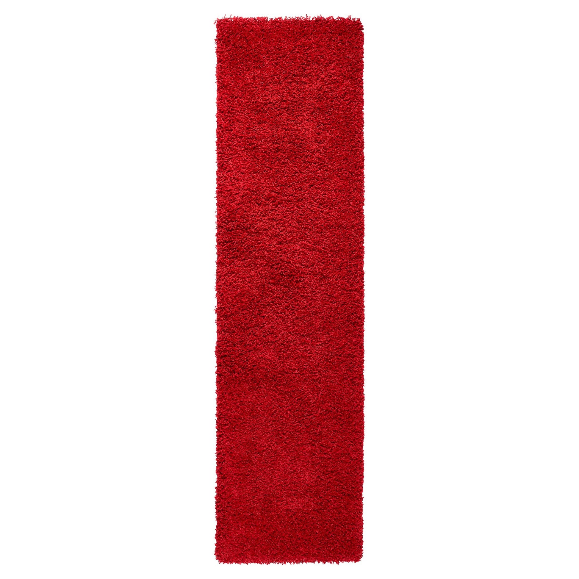 Bright Red Thick Shaggy Rug - California Rugs Rug Masters 60x230cm (2'x7'8")