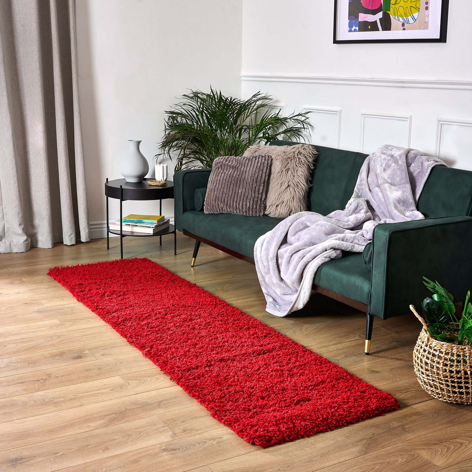 Bright Red Thick Shaggy Rug - California Rugs Rug Masters